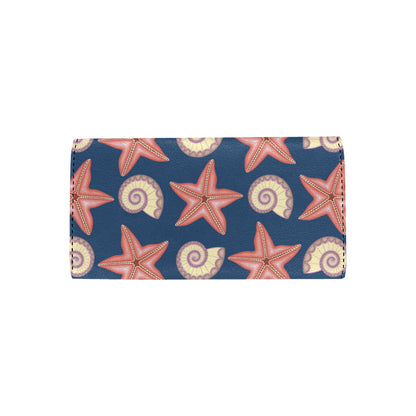Starfish Pattern Print Design 03 Women's Trifold Wallet