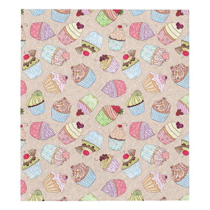 Cupcake Pattern Print Design CP06 Premium Quilt