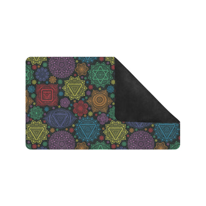 Chakra Mandala Print Pattern Rubber Doormat