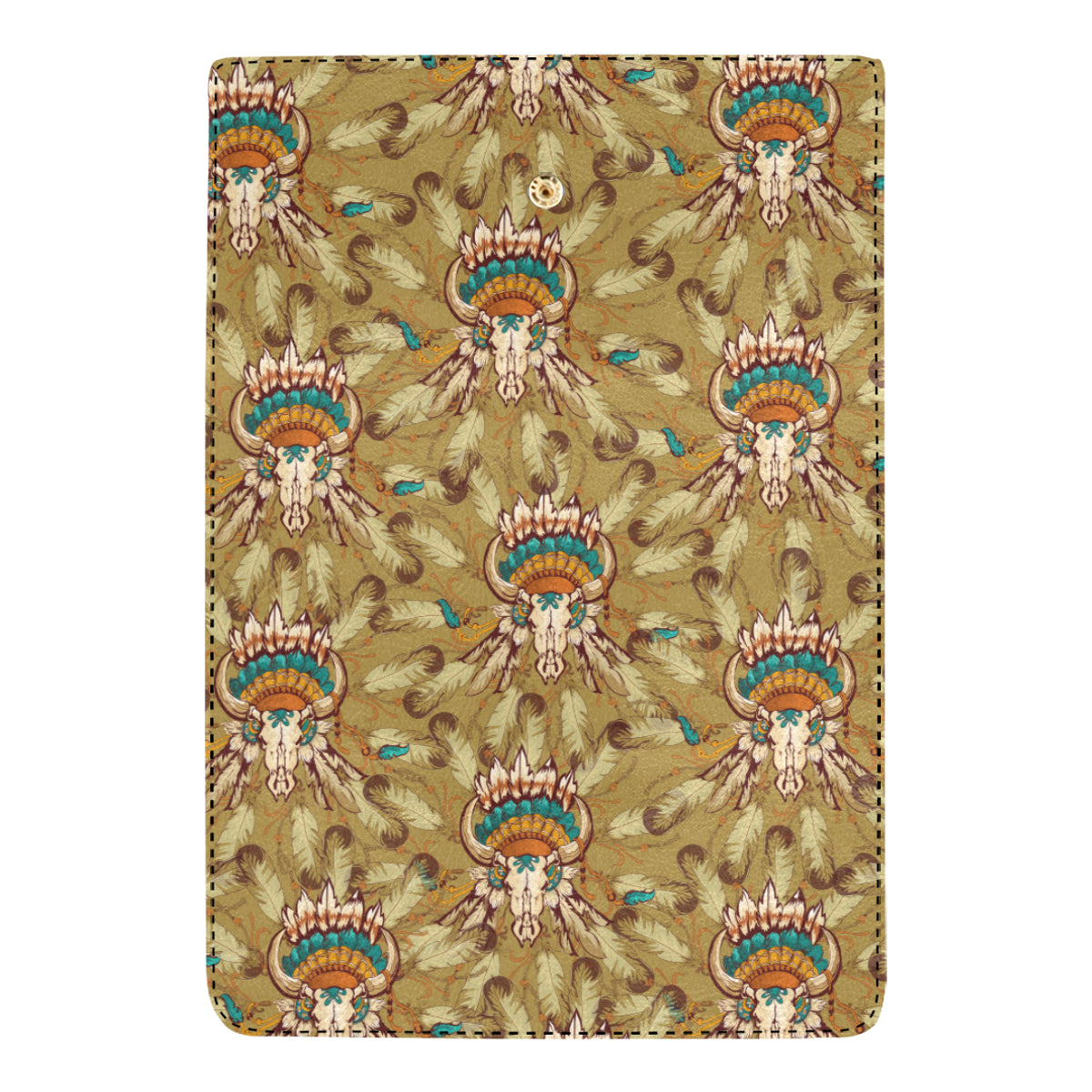 Native Indian Buffalo head Women's Trifold Wallet
