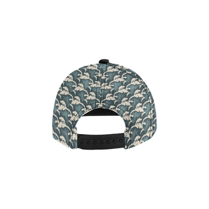 Wave Art Print Snapback Cap
