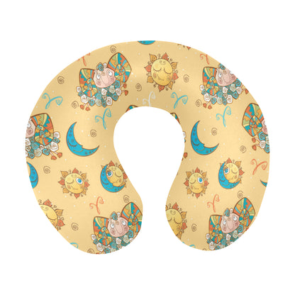 Aries Zodiac Pattern Print Design 03 U-Shaped Travel Neck Pillow