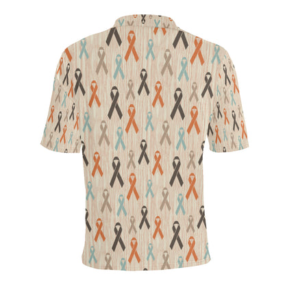 Cancer Awareness Pattern Print Design 01 Men Polo Shirt