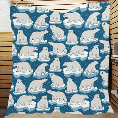 Polar Bear Pattern Print Design PB03 Premium Quilt