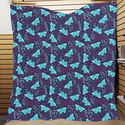 Butterfly Pattern Print Design 011 Premium Quilt
