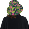 Water Lily Pattern Print Design WL09 Unisex Bucket Hat