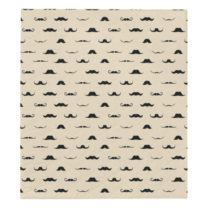 Mustache Pattern Print Design A03 Premium Quilt