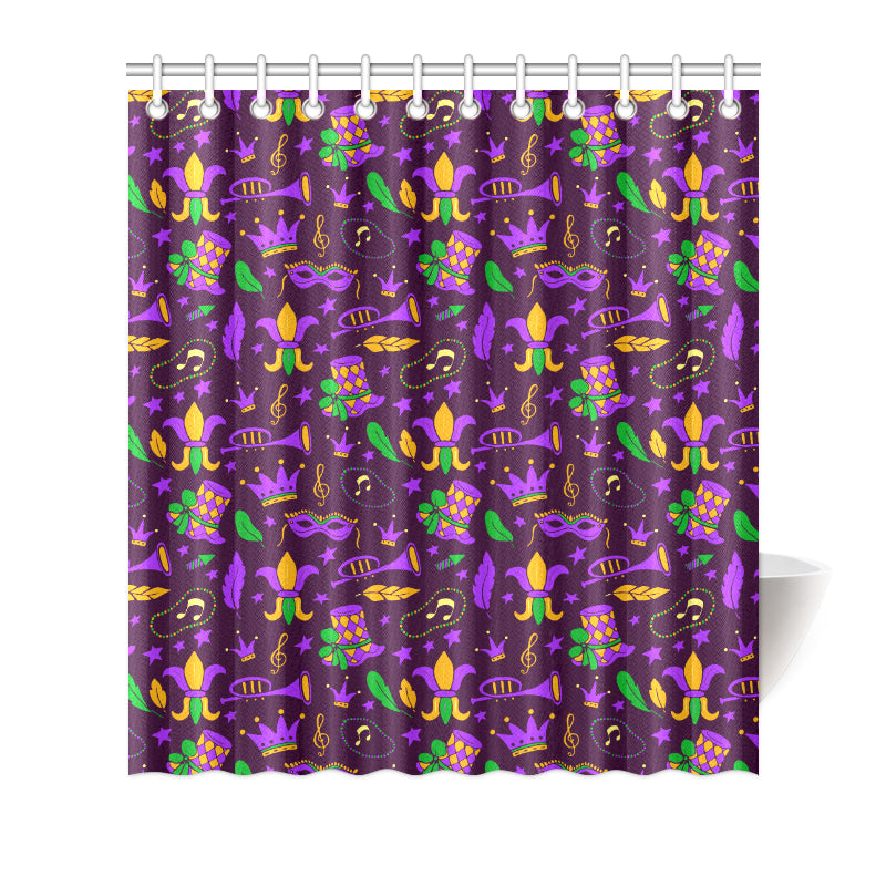 Mardi Gras Pattern Print Design 08 Shower Curtain
