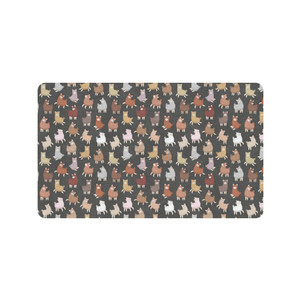 Alpaca Cute Design Themed Print Rubber Doormat
