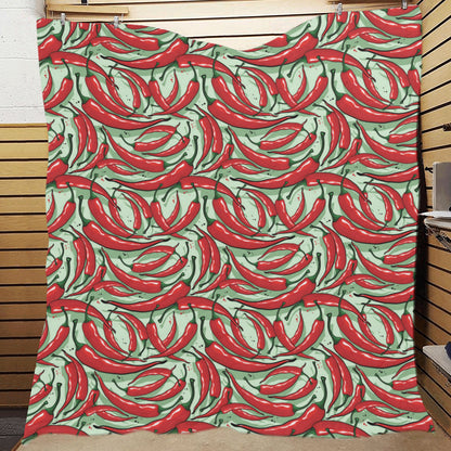 Chilli Pepper Pattern Print Design 04 Premium Quilt