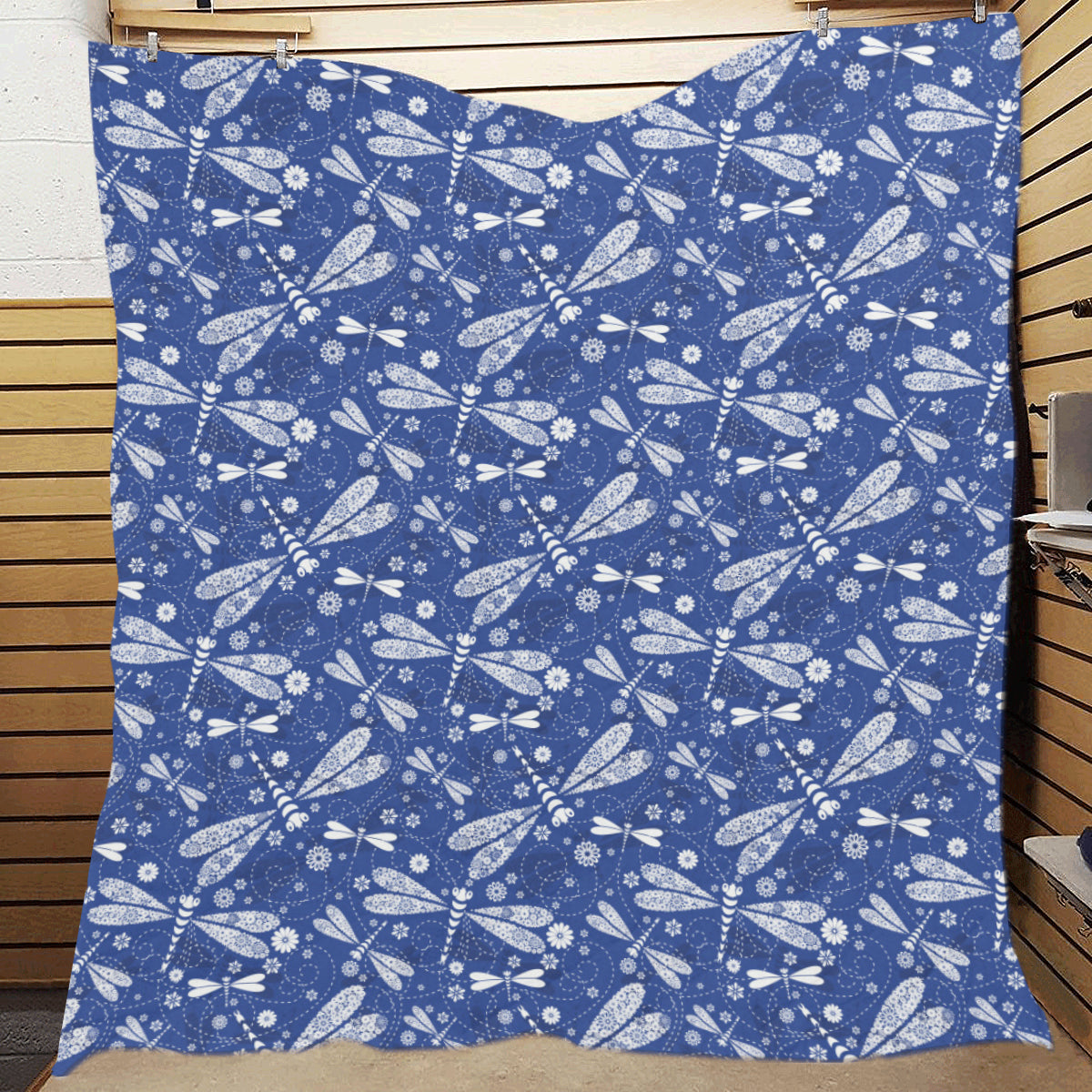 Dragonfly Pattern Print Design 03 Premium Quilt