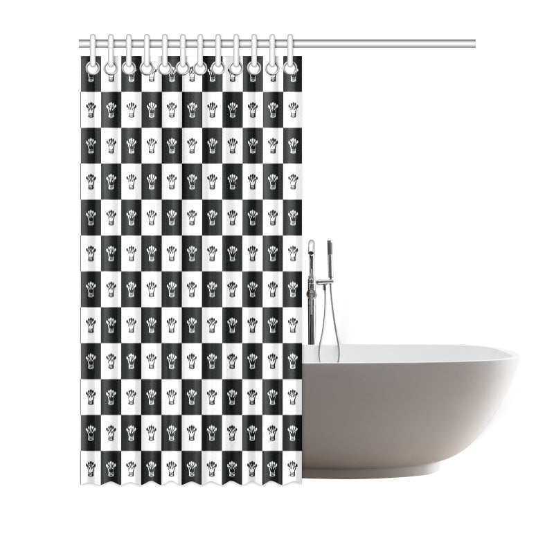 Checkered Flag Crown Pattern Shower Curtain