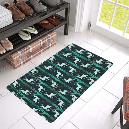 Deer Jungle Print Pattern Rubber Doormat