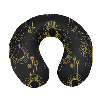Moon Boho Style Pattern Print Design 01 U-Shaped Travel Neck Pillow