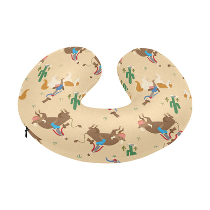 Rodeo Pattern Print Design A02 U-Shaped Travel Neck Pillow