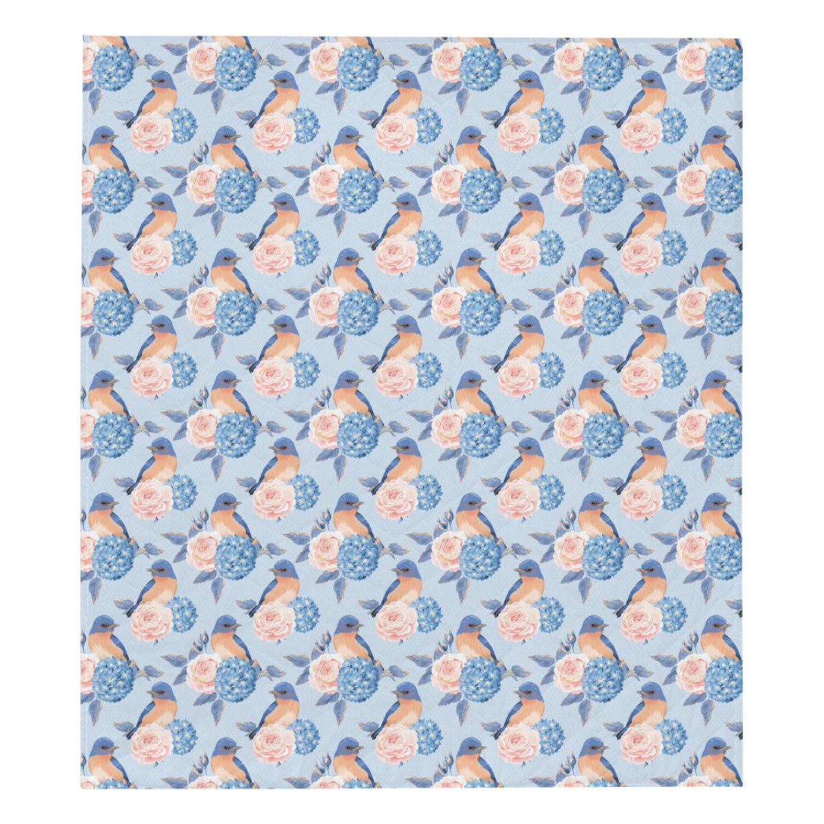 Bluebird Pattern Print Design 01 Premium Quilt
