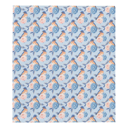 Bluebird Pattern Print Design 01 Premium Quilt