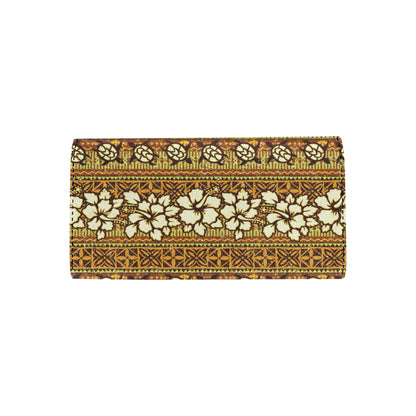 Hawaiian Themed Pattern Print Design H015 Women's Trifold Wallet