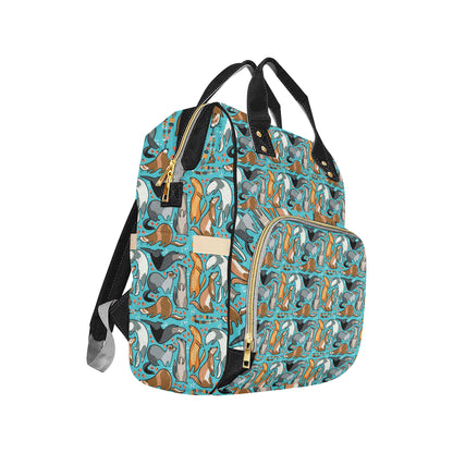 Ferret Pattern Print Design 03 Diaper Bag Backpack