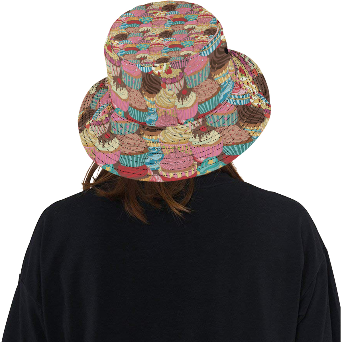 Cupcake Pattern Print Design CP01 Unisex Bucket Hat