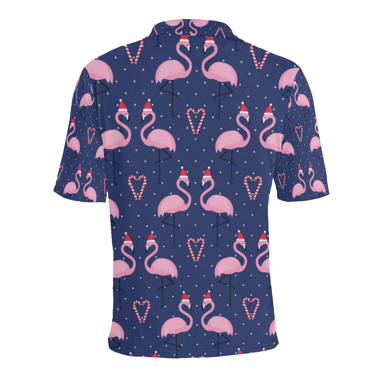 Flamingo Christmas Men Polo Shirt