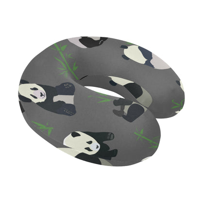 Panda Pattern Print Design A06 U-Shaped Travel Neck Pillow