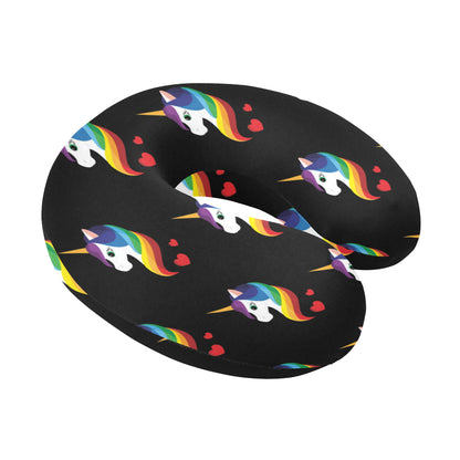 Rainbow Unicorn Pattern Print Design A03 U-Shaped Travel Neck Pillow