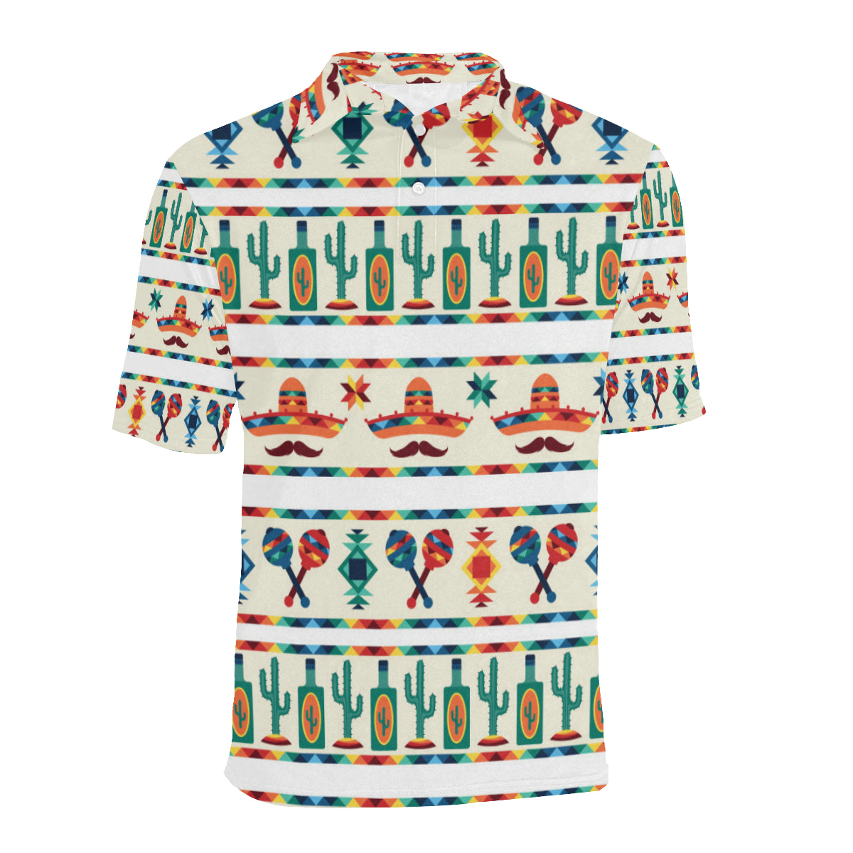 Maracas Mexican Pattern Print Design 01 Men Polo Shirt