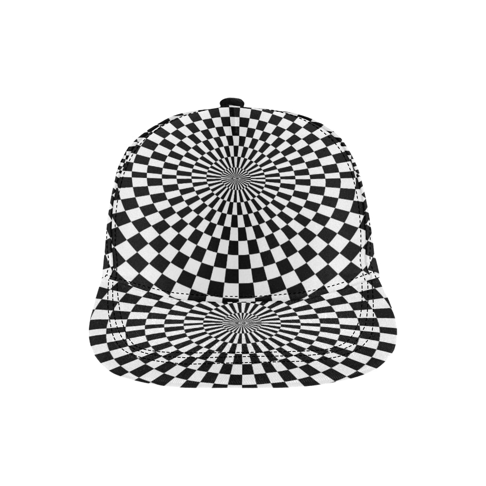 Checkered Flag Optical illusion Snapback Cap
