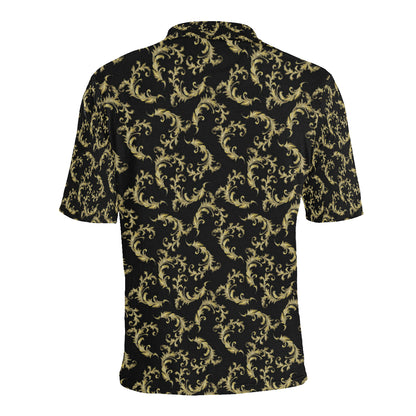 Baroque Golden Pattern Print Design 01 Men Polo Shirt