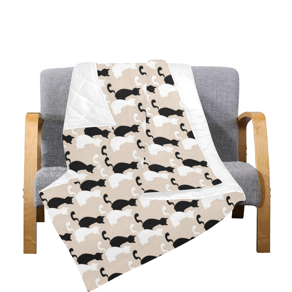 Cat Pattern Print Design 04 Premium Quilt