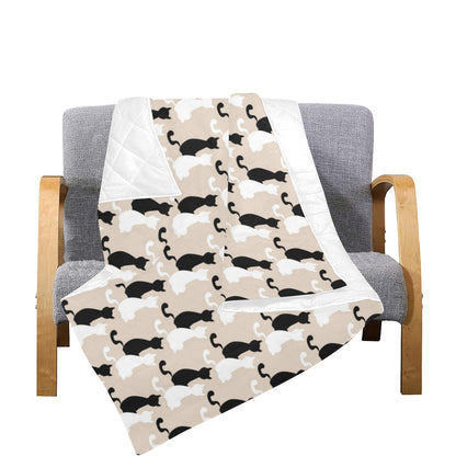 Cat Pattern Print Design 04 Premium Quilt