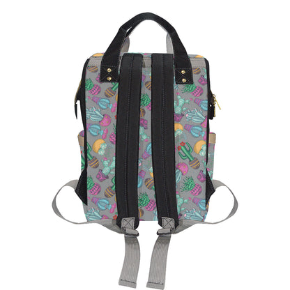 Cactus Colorful Print Pattern Diaper Bag Backpack