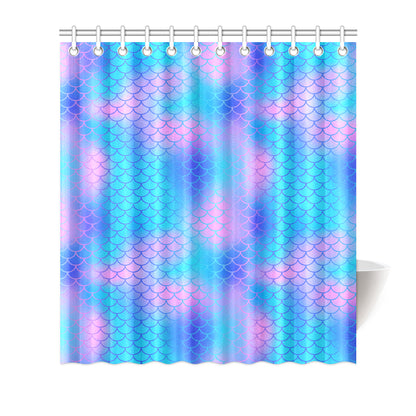 Mermaid Scales Pattern Print Design 04 Shower Curtain