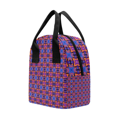 kaleidoscope Purple Orange Print Design Insulated Lunch Bag