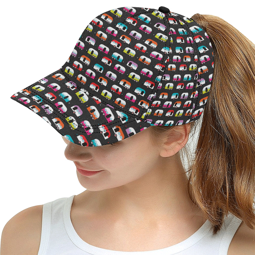 Camper Caravan Pattern Snapback Cap