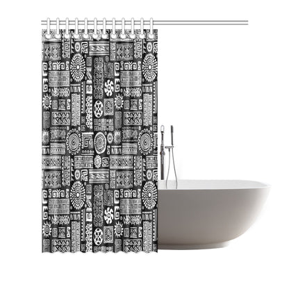 Polynesian Pattern Print Design A02 Shower Curtain