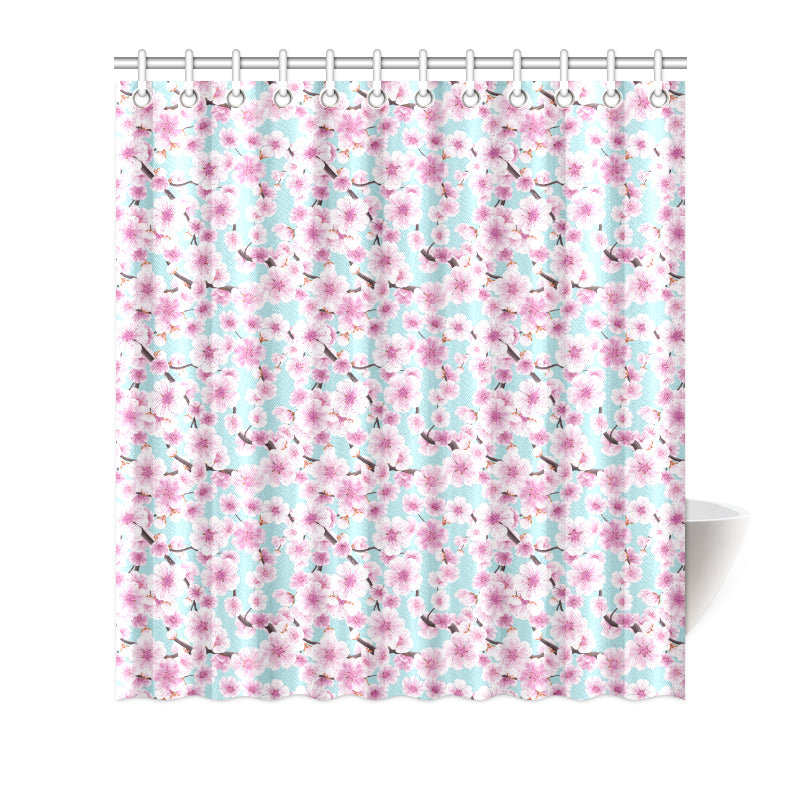 Cherry Blossom Pattern Print Design 01 Shower Curtain