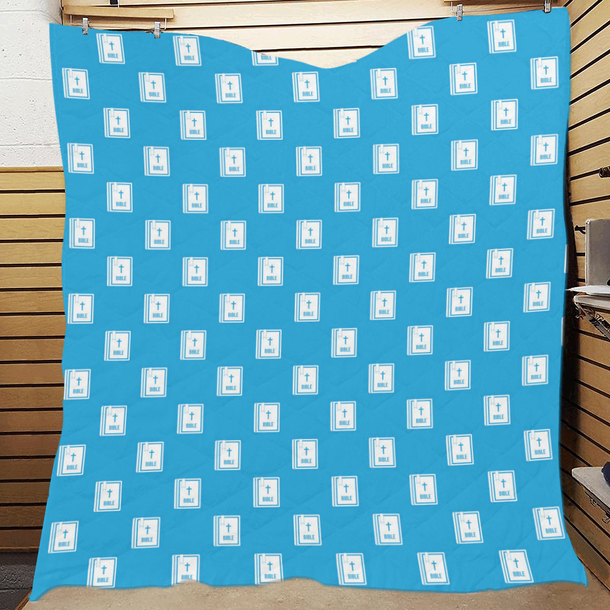 Bible Pattern Print Design 02 Premium Quilt