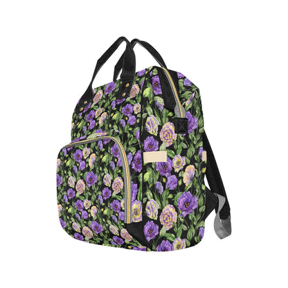 Lisianthus Pattern Print Design LT02 Diaper Bag Backpack