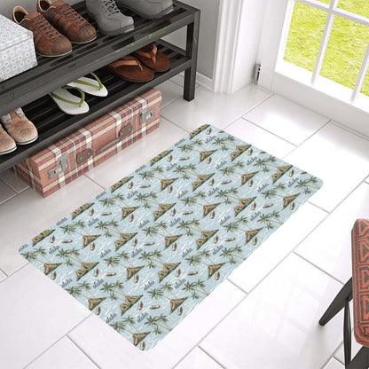 Aloha Hawaii island Design Themed Print Rubber Doormat