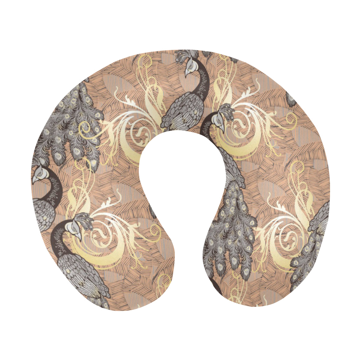 Peacock Pattern Print Design A05 U-Shaped Travel Neck Pillow
