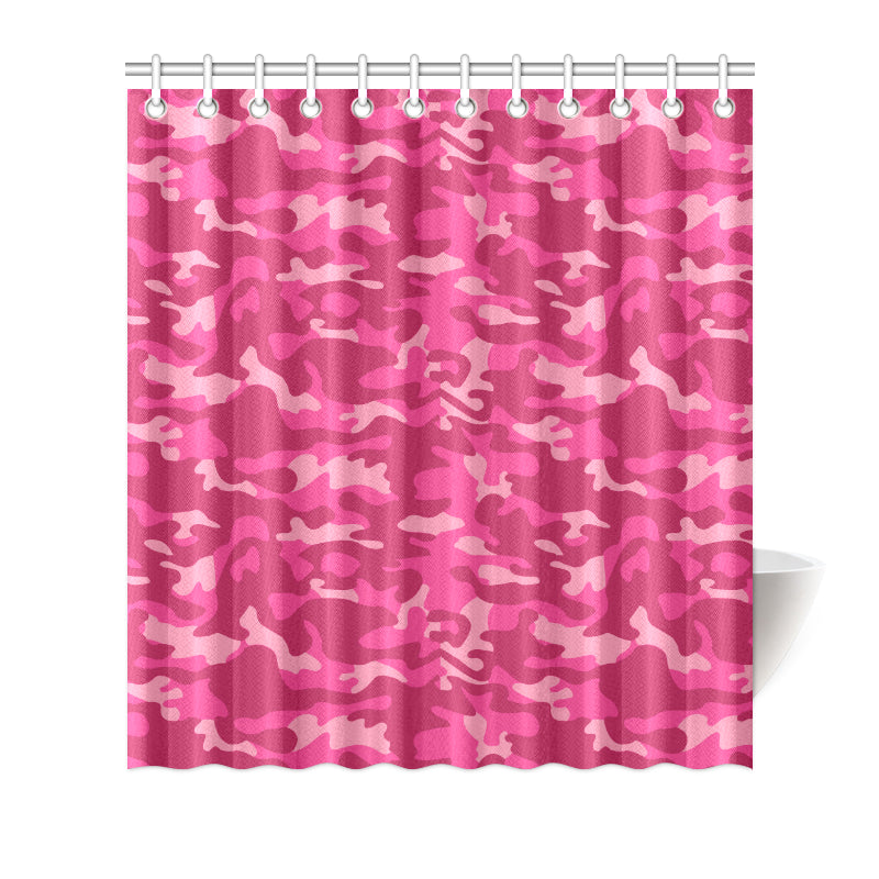 Camo Pink Pattern Print Design 01 Shower Curtain