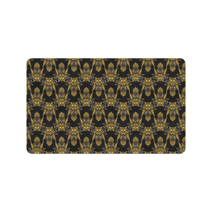 Steampunk Gold Owl Design Themed Print Rubber Doormat