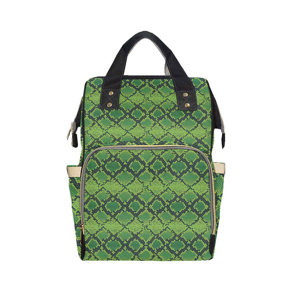 Python Green Pattern Print Design A01 Diaper Bag Backpack