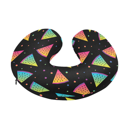 Rainbow Watermelon Pattern Print Design A04 U-Shaped Travel Neck Pillow