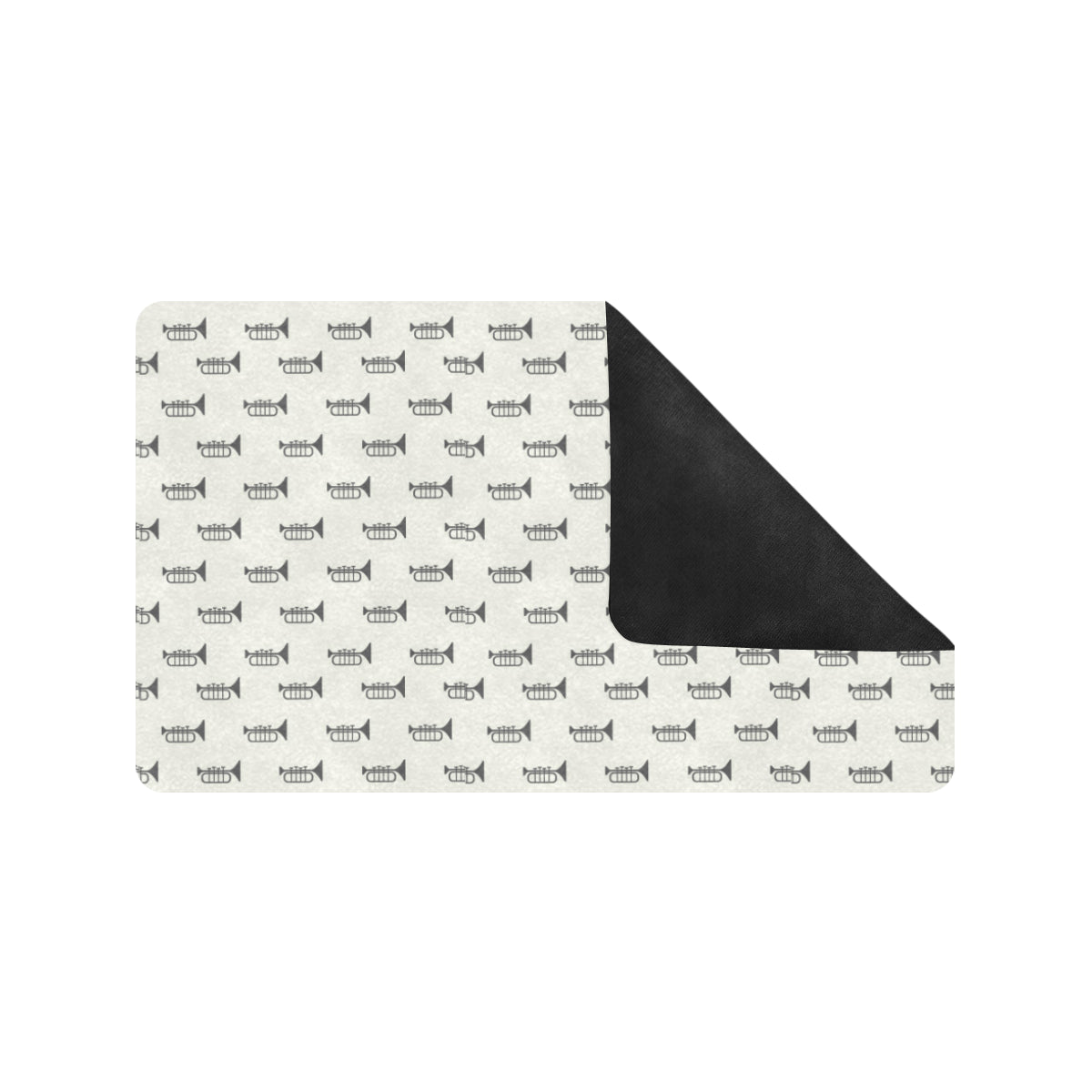 Trumpet Pattern Themed Print Rubber Doormat
