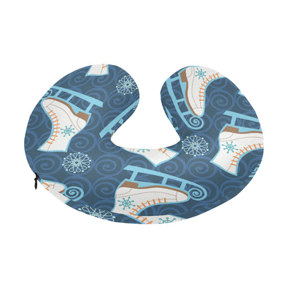 Ice Skate Pattern Print Design 01 U-Shaped Travel Neck Pillow