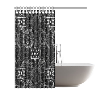 Pentagram Pattern Print Design A01 Shower Curtain
