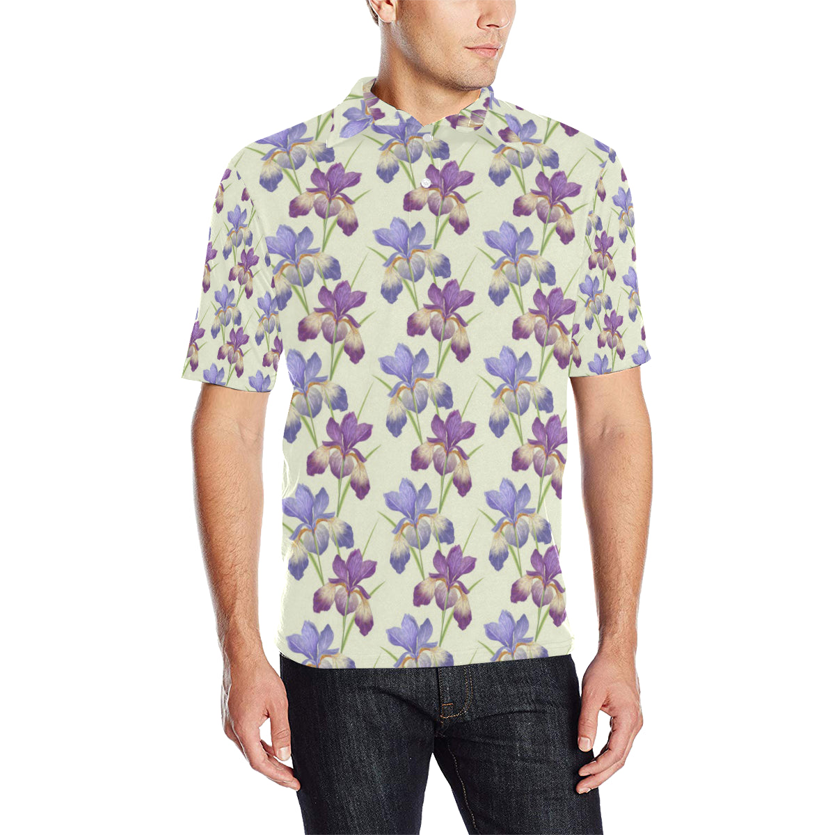 Iris Pattern Print Design IR08 Men Polo Shirt